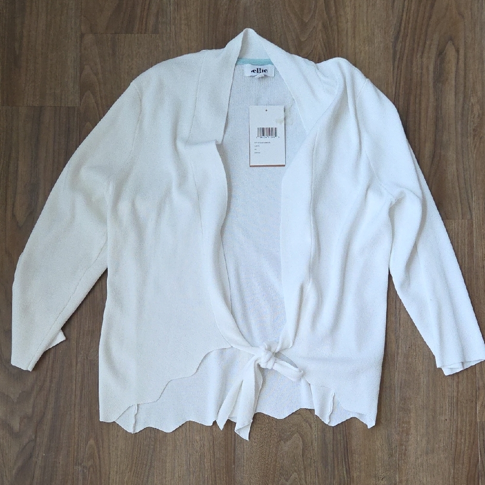 NWT Cross-tie White Cardigan